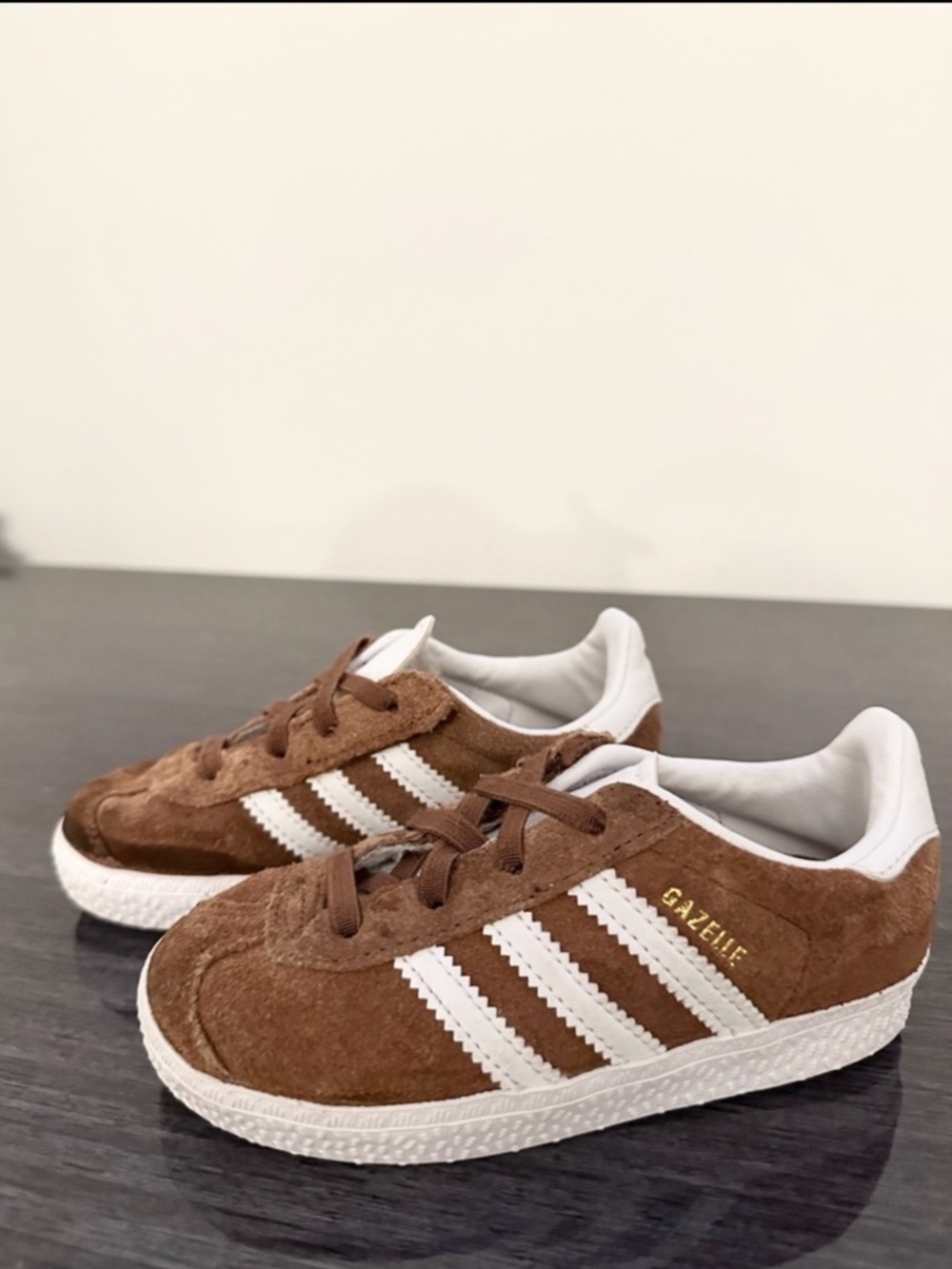 Adidas Gazelle Brown White Suede Comfort Toddler Kids Sneakers Shoes 9